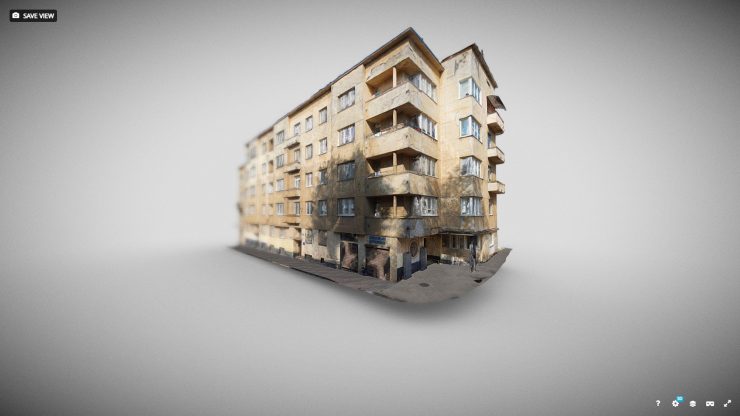 screenshot of 3D model of housing complex at 16-18 Chuprynka St., made by Skeiron and Kharkiv school of Architecture