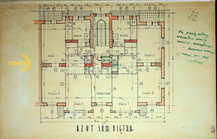 Flat at the housing complex at 47-59 Doroshenka St., archival floor plan