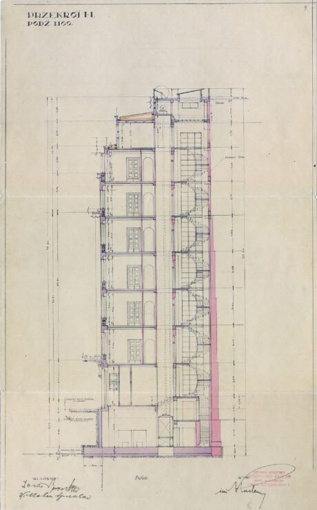 Trade Unions' building/Sprecher’s “skyscraper”/ State Archive of Lviv Oblast 2/1/44